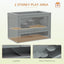 PawHut 2-Level Hamster Cage Mice and Rat House, Small Animal Habitat for Guinea Pigs, Chinchillas with Openable Top, Front Door, Shelf and Ladder, Gray