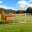 Chicken Coop Wooden Hen House Poultry Cage Pen Portable with Wheels and Nesting Box, Chicken Cage for Backyard Outdoor, Natural