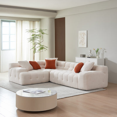 [ Video Provided]  L-Shape Sectional Couch with Chaise,Modern Modular Sofa with Deep Seat, Upholstered Couches for Living Room Bedroom,No Assembly Required