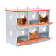 3-Bay Metal Nest Box-Wall Mount for Hens/Ducks, Easy Egg Collection & Assembly, Vented Galvanized Steel Coop Equipment Orange