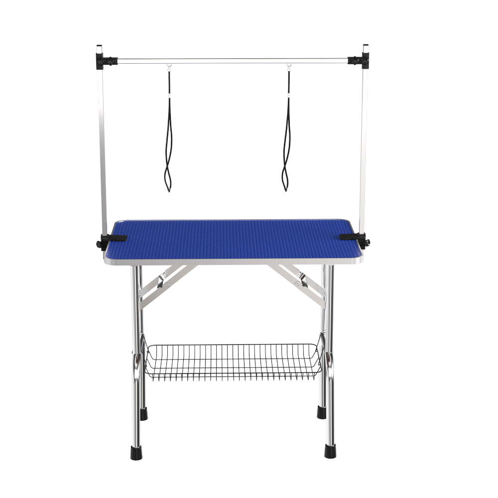 Large Grooming Table for Pet Dog and Cat with Adjustable Arm and Clamps Large Heavy Duty Animal grooming table, 42''/Blue