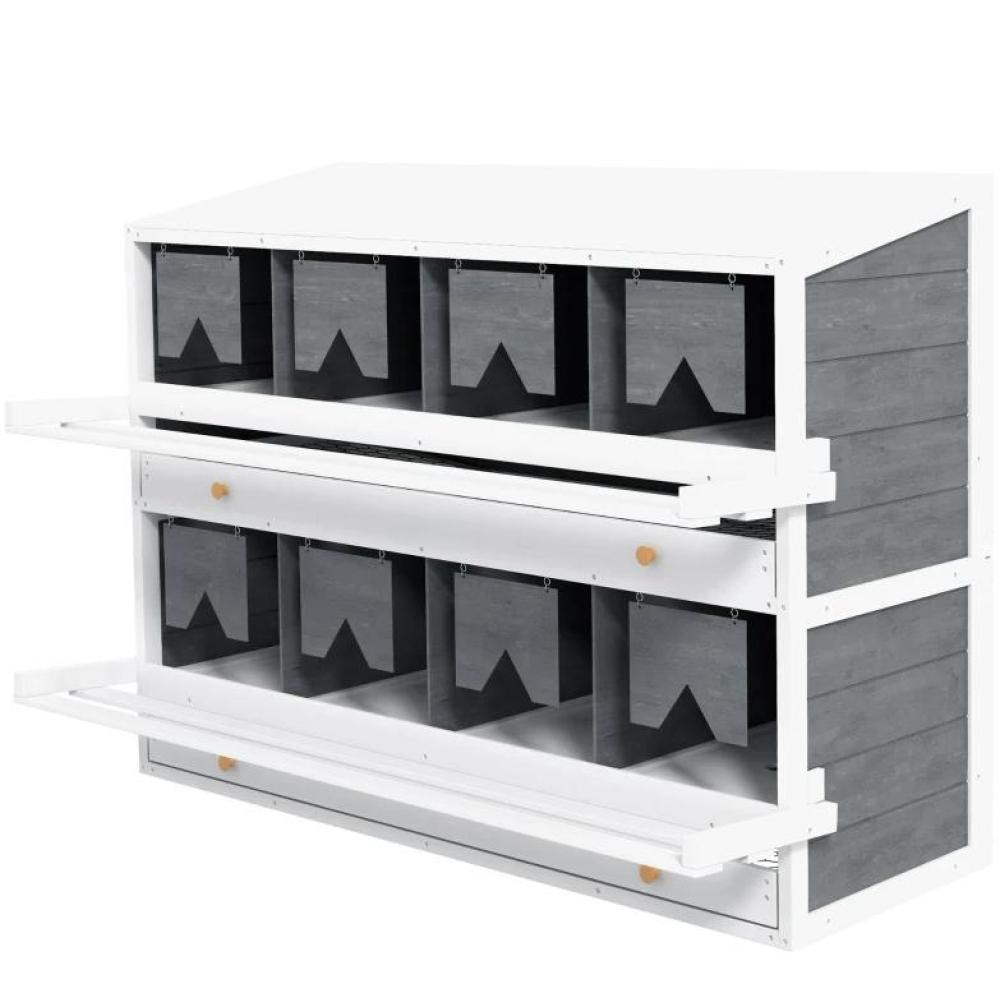 Chicken Nesting Box, 8 Compartment Wood Laying Boxes for Chicken Coop