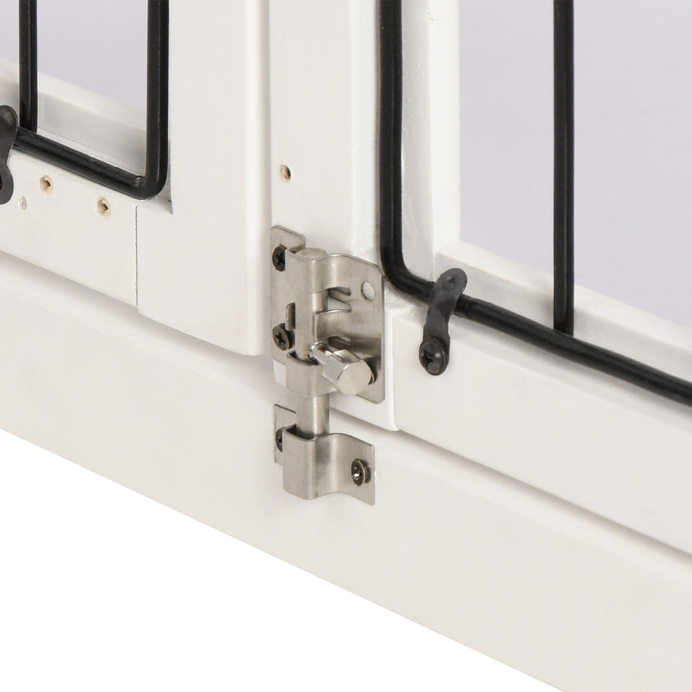 PawHut Dog Crate Furniture, Small Dog Cage End Table with Two Opening Sides, Lockable Door, Puppy Kennel Indoor, Cute and Decorative, Pure White