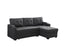 Mabel 83' Dark Gray Linen Fabric Sleeper Sectional with cupholder, USB charging port and pocket