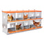 6-Bay Metal Nest Box-Wall Mount for Hens/Ducks, Easy Egg Collection & Assembly, Vented Galvanized Steel Coop Equipment Orange