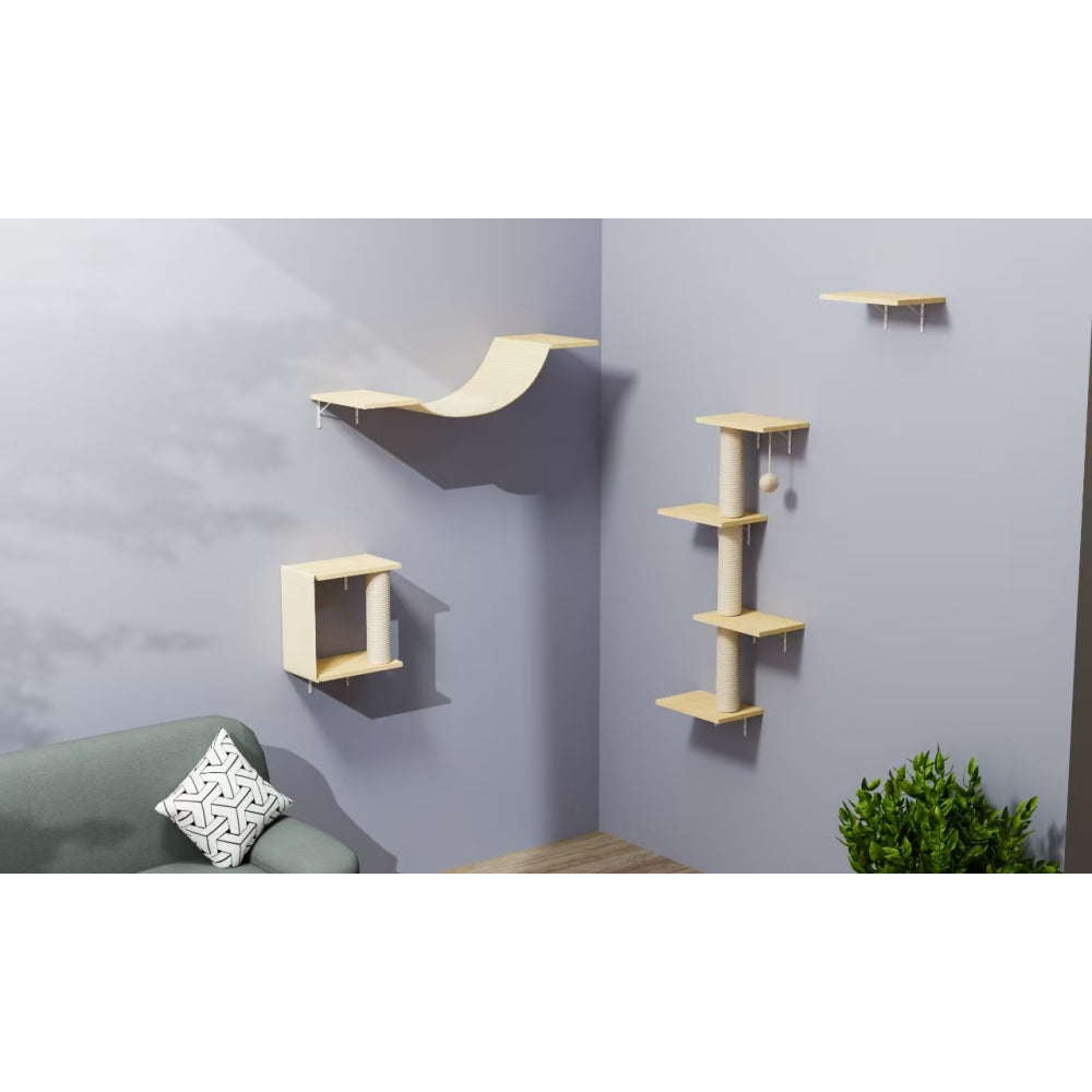 Modern Wall-Mounted Cat Furniture - 4pcs