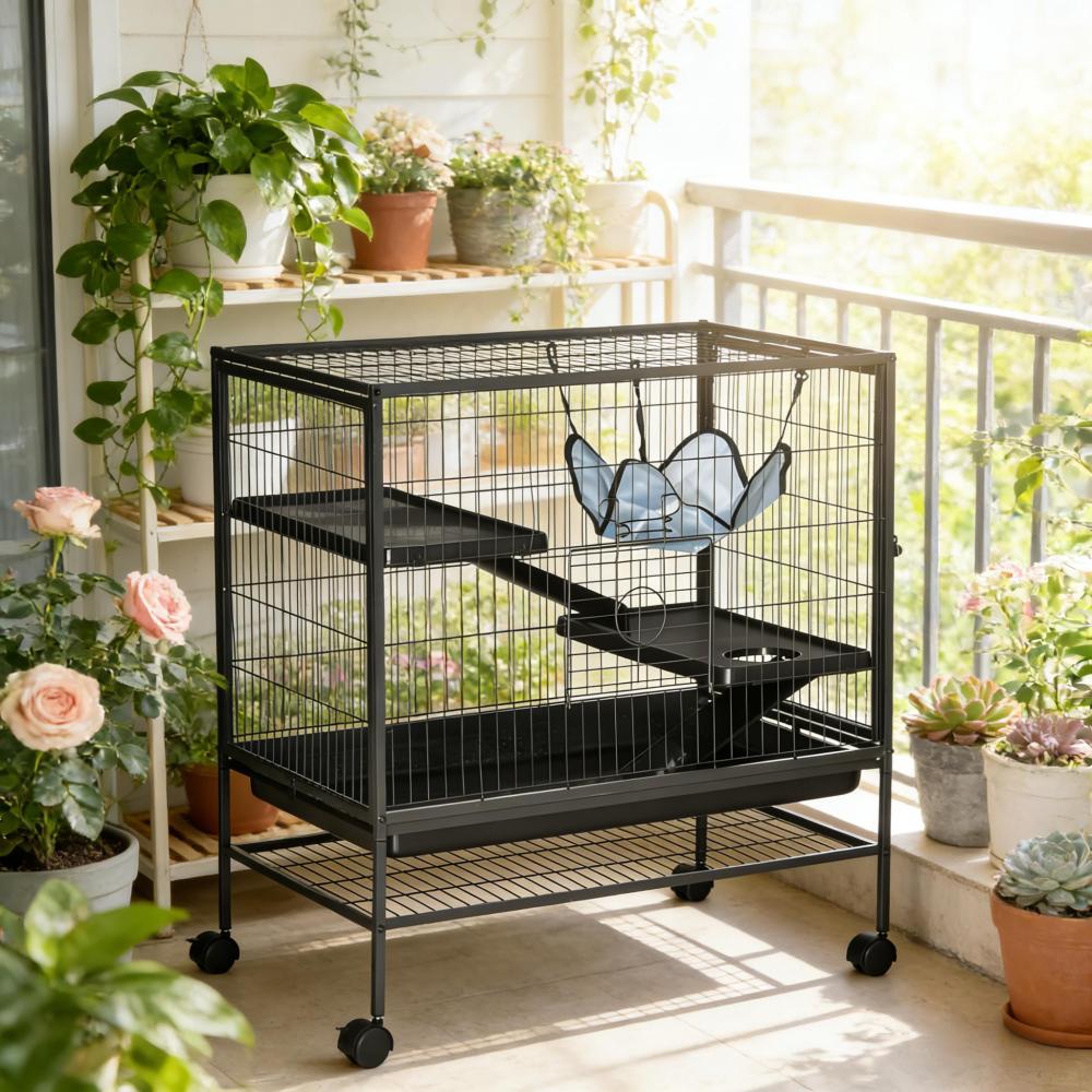 Pet House,Small Animal Hutch Cage,Small Pet Hutch with Wheels