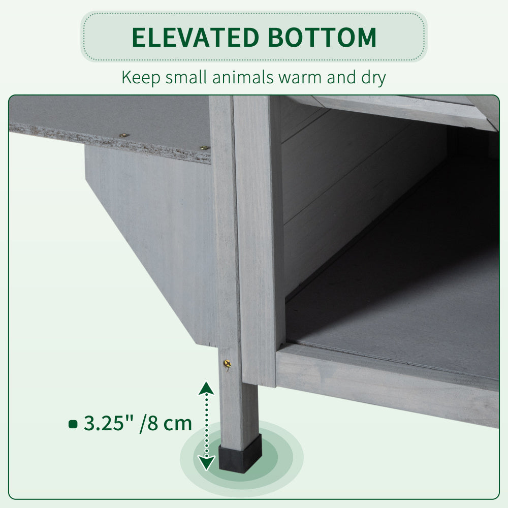 PawHut 2-story Cat House Outdoor, Weatherproof Wooden Cat Enclosure for Feral Cats with Escape Door, Openable Roof, Jumping Platforms, White