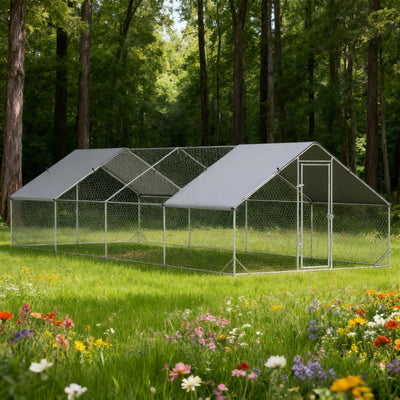 9.8' x 26.2' x 6.6'  Chicken Coop Metal Chicken Run