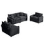 Warm and Cozy Home Theater Style Sofa Set with Soft Cushions in Grey Corduroy Fabric