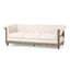 Mirod Comfy 3-Seat Sofa with Wooden Legs, Retro Style, Beige Polyester, 85.5''Wx33.25''Dx28.5''H