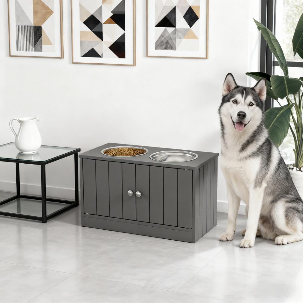 Elevated Dog Bowls with 2 Stainless Steel Bowls