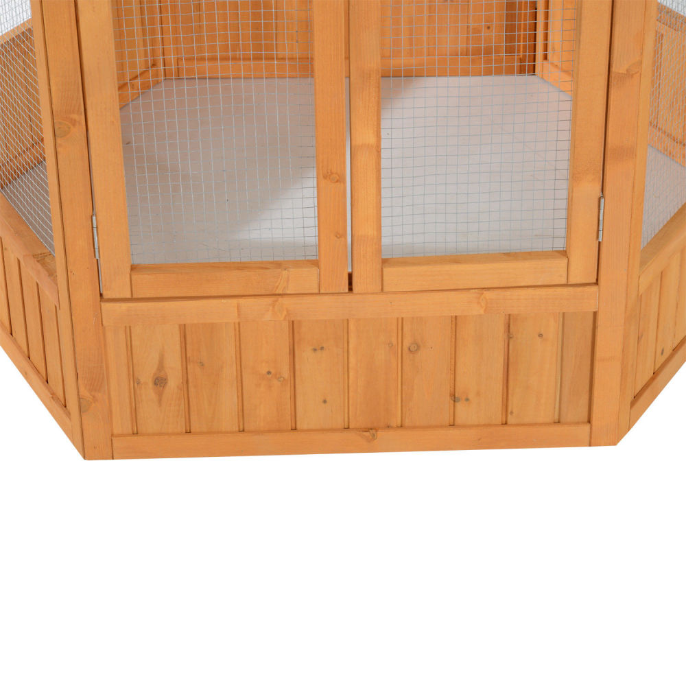 Bird Cage 69" Wooden Hexagonal Outdoor Aviary Flight Bird Cage