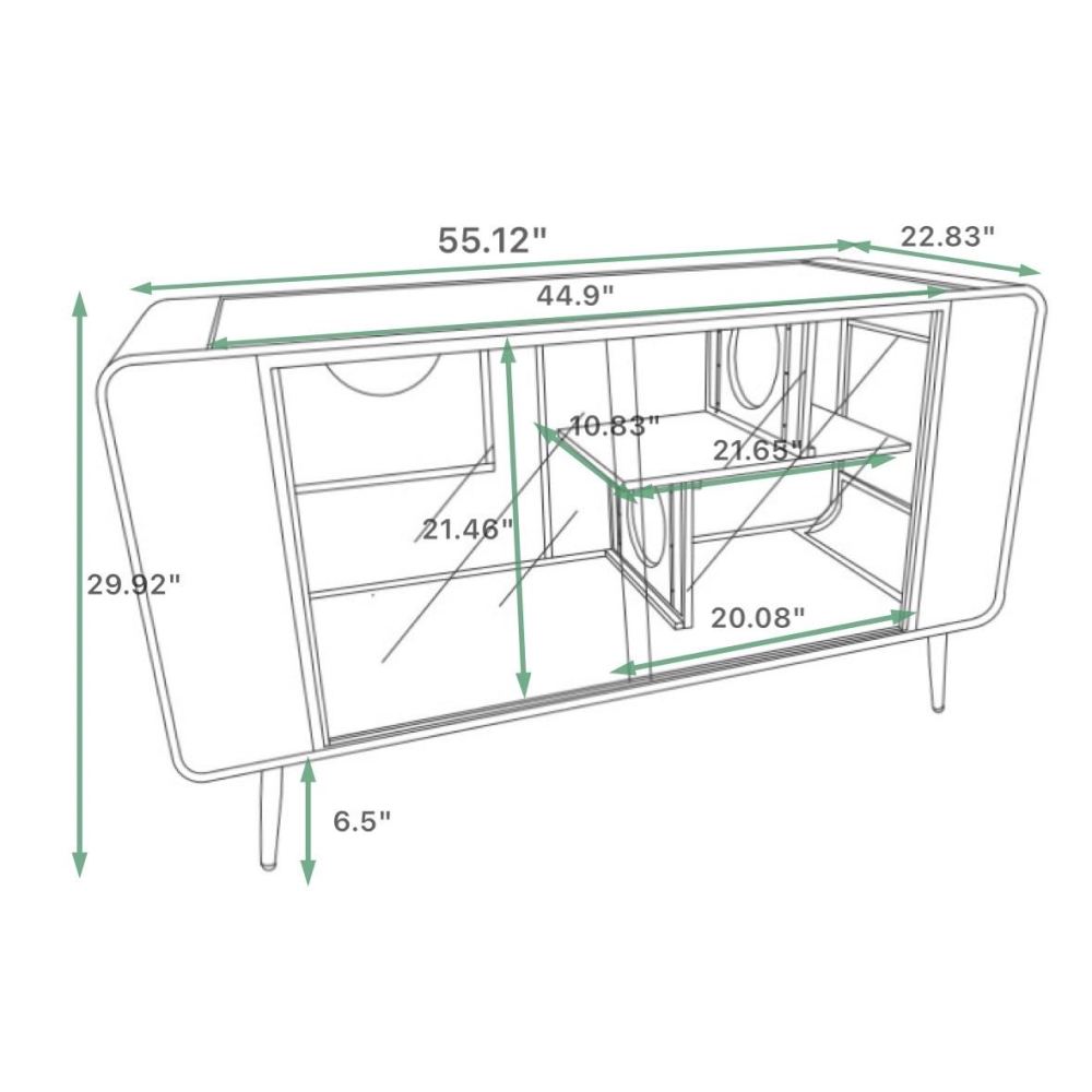 55.12 "Spacious Cat House with Tempered Glass, for Living Room, Hallway, Study and Other Spaces (White)