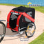 Aosom Dog Bike Trailer Pet Cart Bicycle Wagon Cargo Carrier Attachment for Travel with 3 Entrances Large Wheels for Off-Road & Mesh Screen - Red/ Black