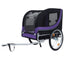 Large Folding Bike Trailer for Dogs – 66LB Capacity All-Terrain Pet Carrier, Durable Steel Frame for Cycling, Jogging, Camping & Outdoor Adventures, Black- Purple