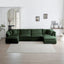 Comfort U Shaped Couch with Reversible Chaise, Modular Large U-Shape Sectional Sofa, Double Extra Ottomans,Green Chenille