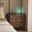 SunJet Nightstand with Charging Station, Smart Nightstand with Night Light, Modern Night Stand with Bookshelf, Bedside Tables with Storage Cabinet for Bedroom, Wood