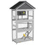 PawHut Wooden Bird Aviary, 67" Outdoor Bird Cage with Slide-Out Tray, Three Doors, Birdhouse, Ladder, Perches for Finches, Parakeets, Gray