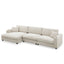 Oversized Corduroy Sectional Sofa with USB Charging Port and Cup Holder, Deep Seat Sofa Bed, 3 Colors, 134*54'