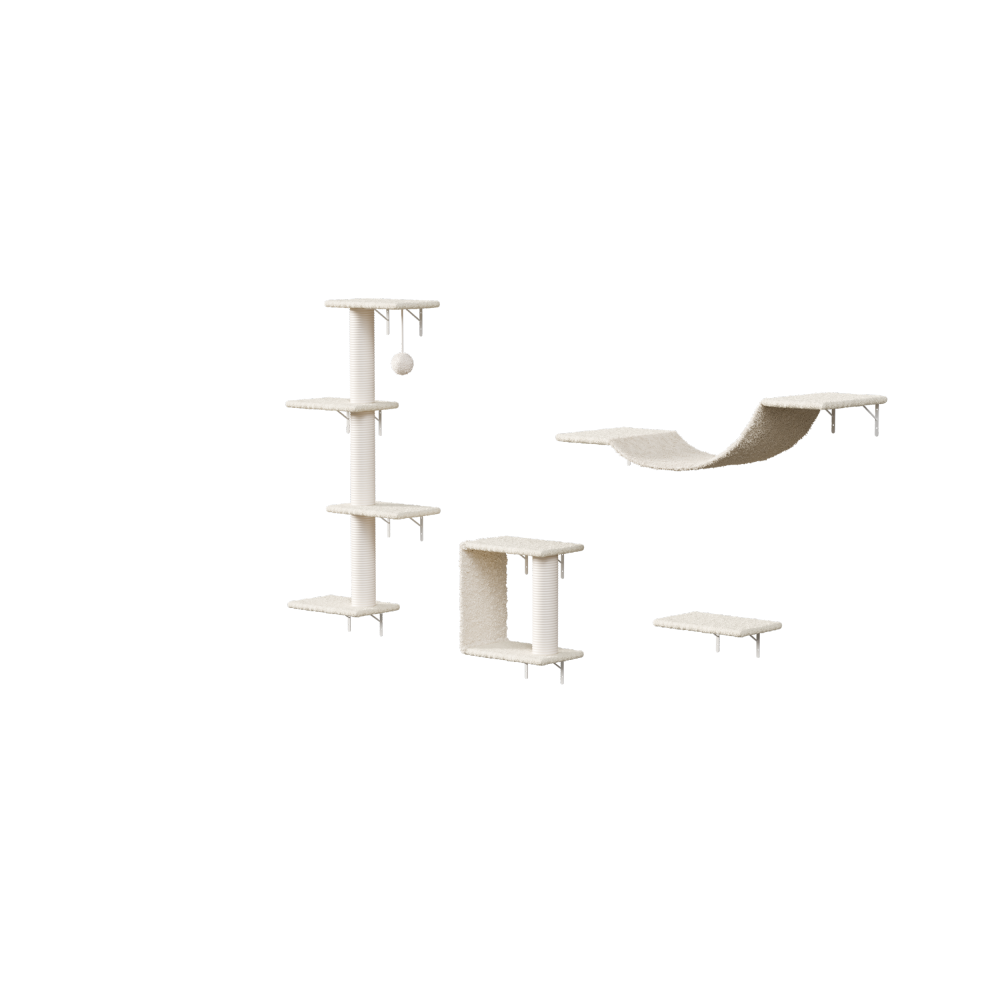 Modern Wall-Mounted Cat Furniture - 4pcs