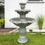 39.3”H Birdbath Garden Waterfall Fountain - 3-Tiered Pagoda Zen Modern Outdoor Floor Standing Fountain with Pump for Backyard,Deck,Lawn, Porch（Pump cord long 9.83ft）