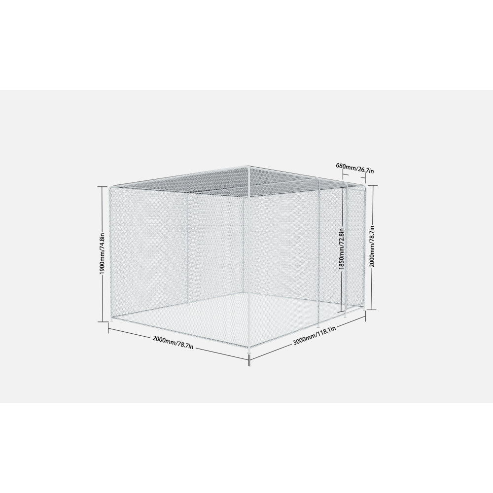 Chicken Coop 9.8x6.5x6.5FT Chicken Run Pen for Yard . It can also be used as a Large Bird Cage or a cat house and other pet cages. Outdoor Bird Aviary Parrot Cage without Perch.The net is green .