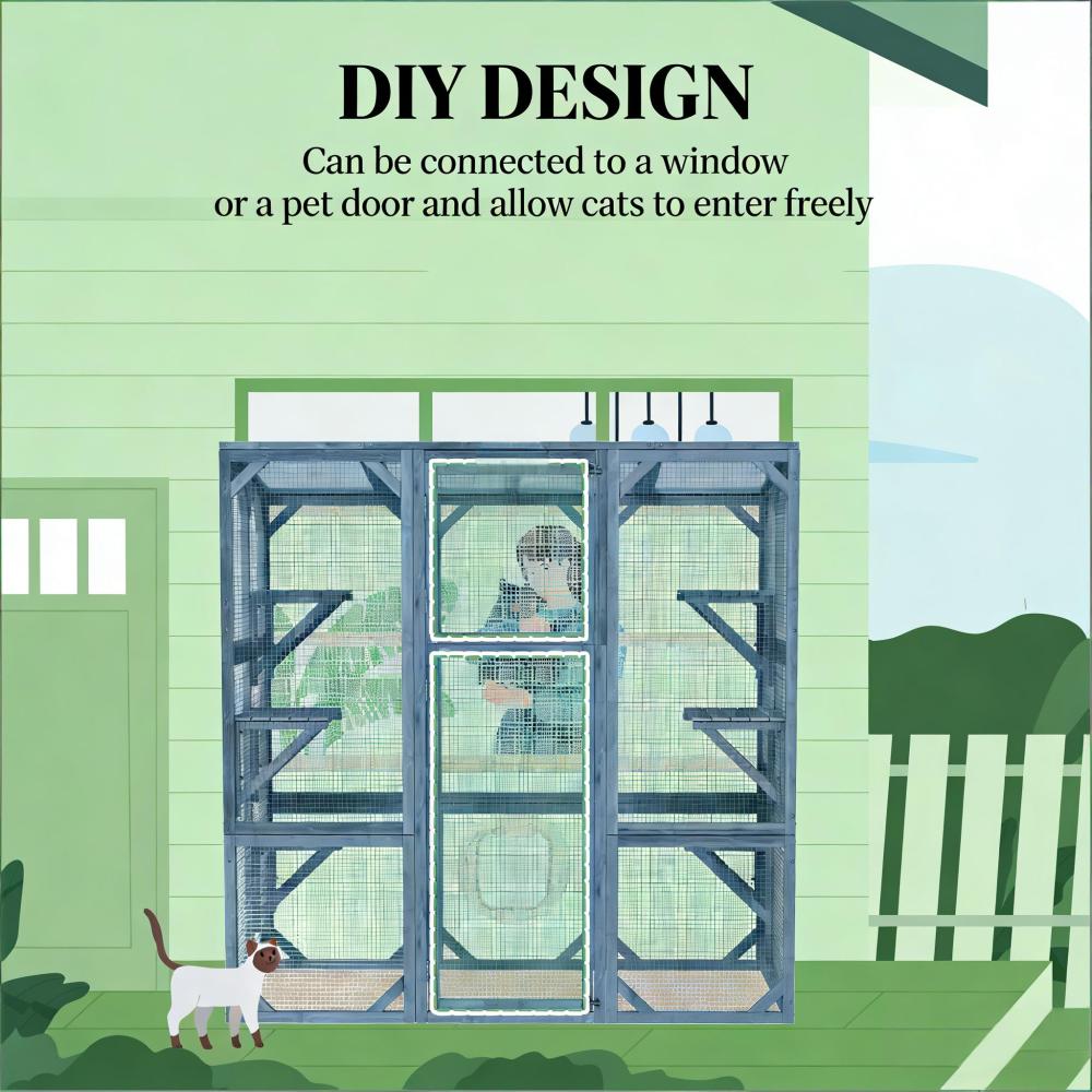 Pet Enclosure,Large Wooden Catio