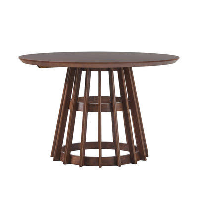 48' Round Solid Wood Dining Table with Pedestal Base by Walker Edison
