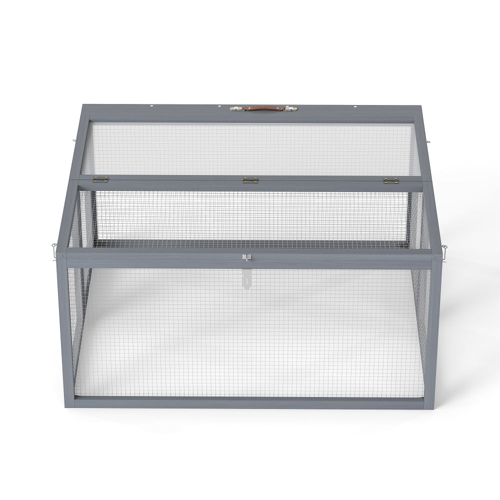 Folding Rabbit Hutch with Lockable Doors and Ground Stakes