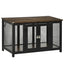 PawHut Furniture Style Dog Crate with Openable Top, Big Dog Crate End Table, Puppy Crate for Small Dogs Indoor, Spacious Interior, Pet Kennel, Brown, Black