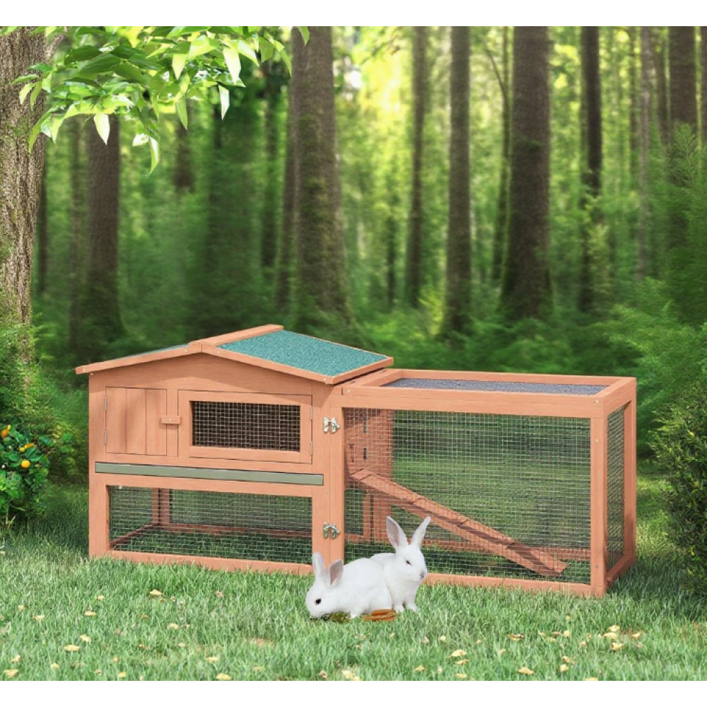 Rabbit Cage Outdoor, Wooden Outdoor Rabbit Hutch, Small Animal Habitat