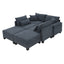 Wide Seat Corduroy Modular Sectional Sofa Bed with Armrest Pillow, Sleeper Couch Set, 6 Seat Free Combination with Ottomans