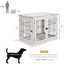PawHut Dog Crate Furniture, Small Dog Cage End Table with Two Opening Sides, Lockable Door, Puppy Kennel Indoor, Cute and Decorative, Pure White