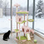 Large Cat Tower with Scratching Post & Board 74" Flower Cat Tree