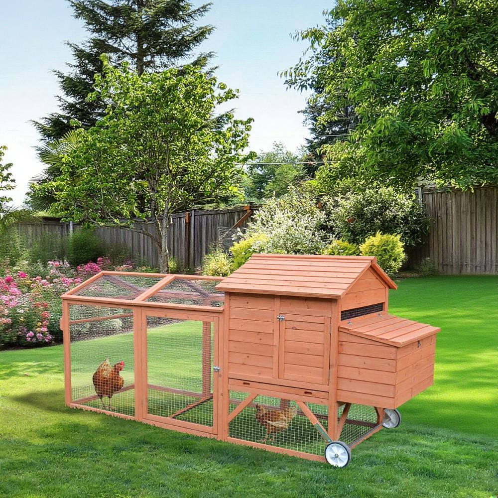 Chicken Coop Wooden Large Chicken House Deluxe Rabbit Hutch Lockable Poultry Hen Cage