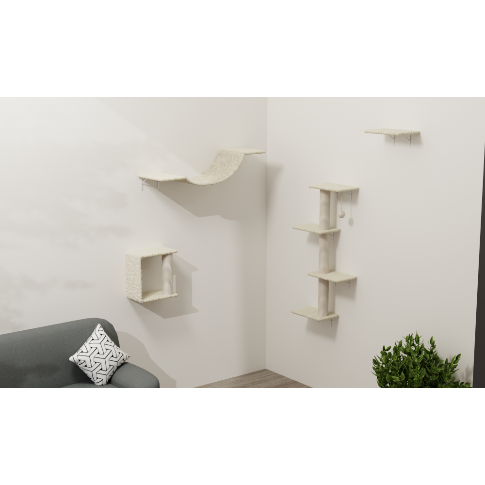 Modern Wall-Mounted Cat Furniture - 4pcs