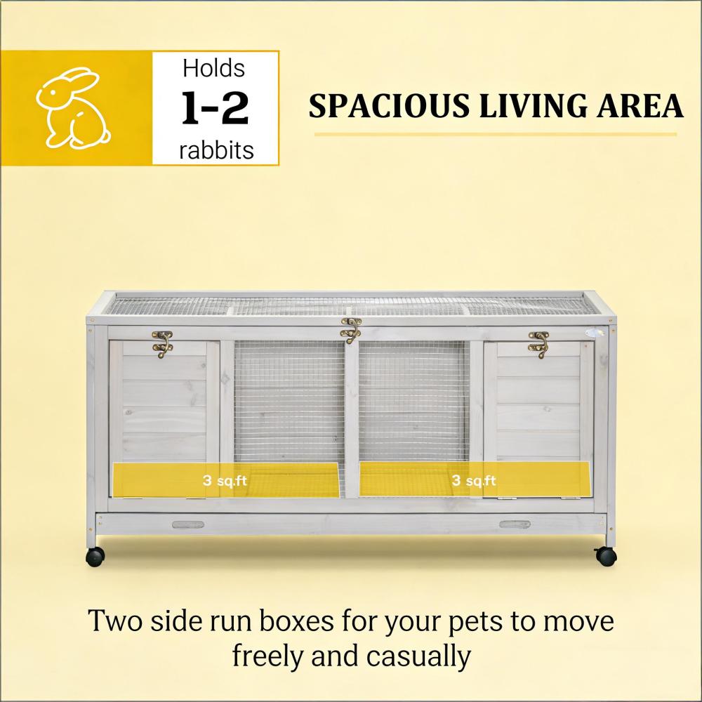 Wooden Small Animal Hutch Cage,Pet House,Wooden Rabbit Hutch with Wheels