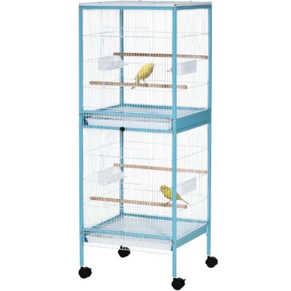 Large Space Bird Cage,Aviary House with Wheels,Four Doors,Easy to Clean Bird Habitat
