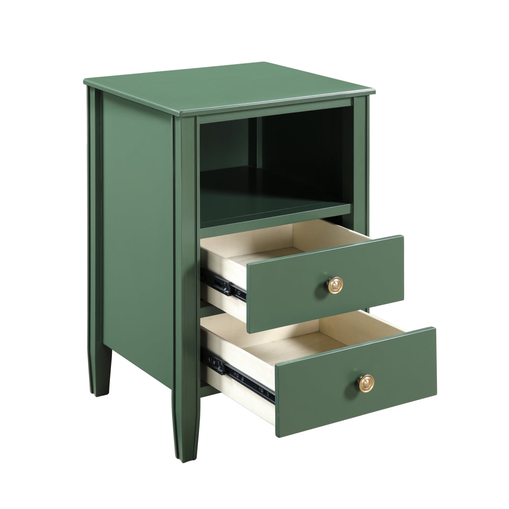 SunJet Winston 2-drawer storage Nightstand - Vintage Green