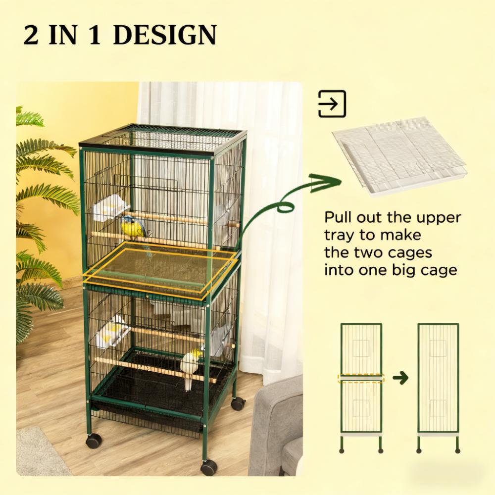 Bird Aviary Indoor with Multi-Door Design,Large Bird Cage for Wingspan