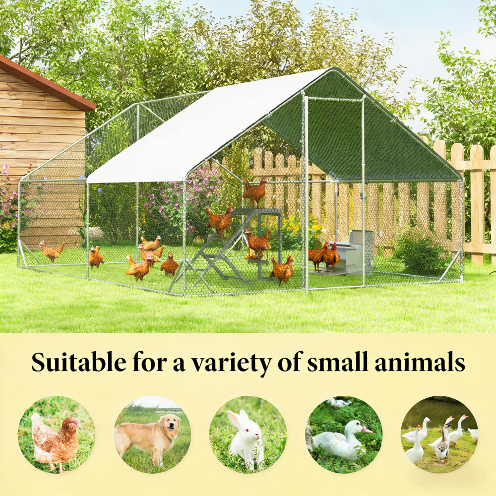 Outdoor Hen House,Metal Frame Chicken Run