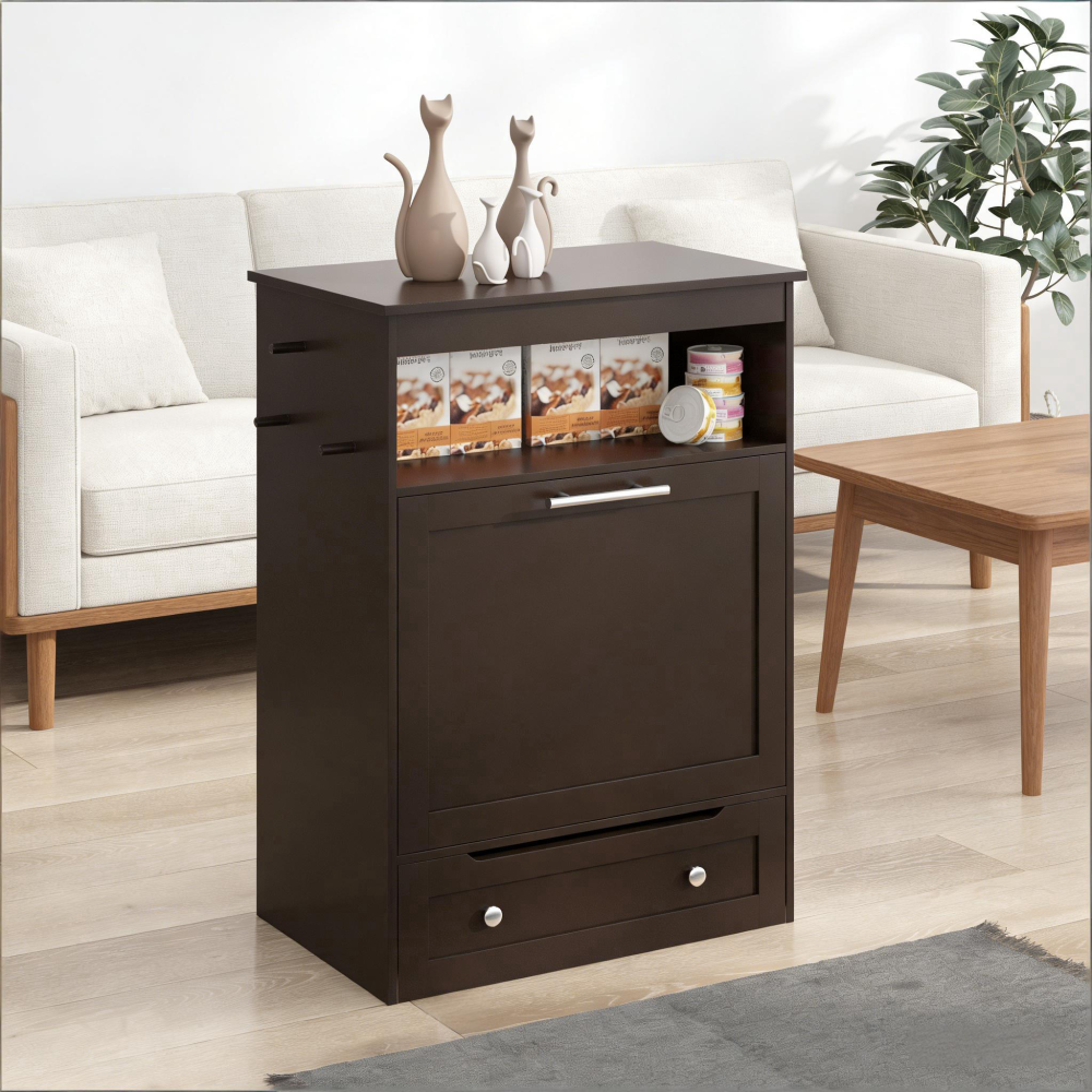 Dog Food Storage Container,Pet Feeder Station Storage Cabinet