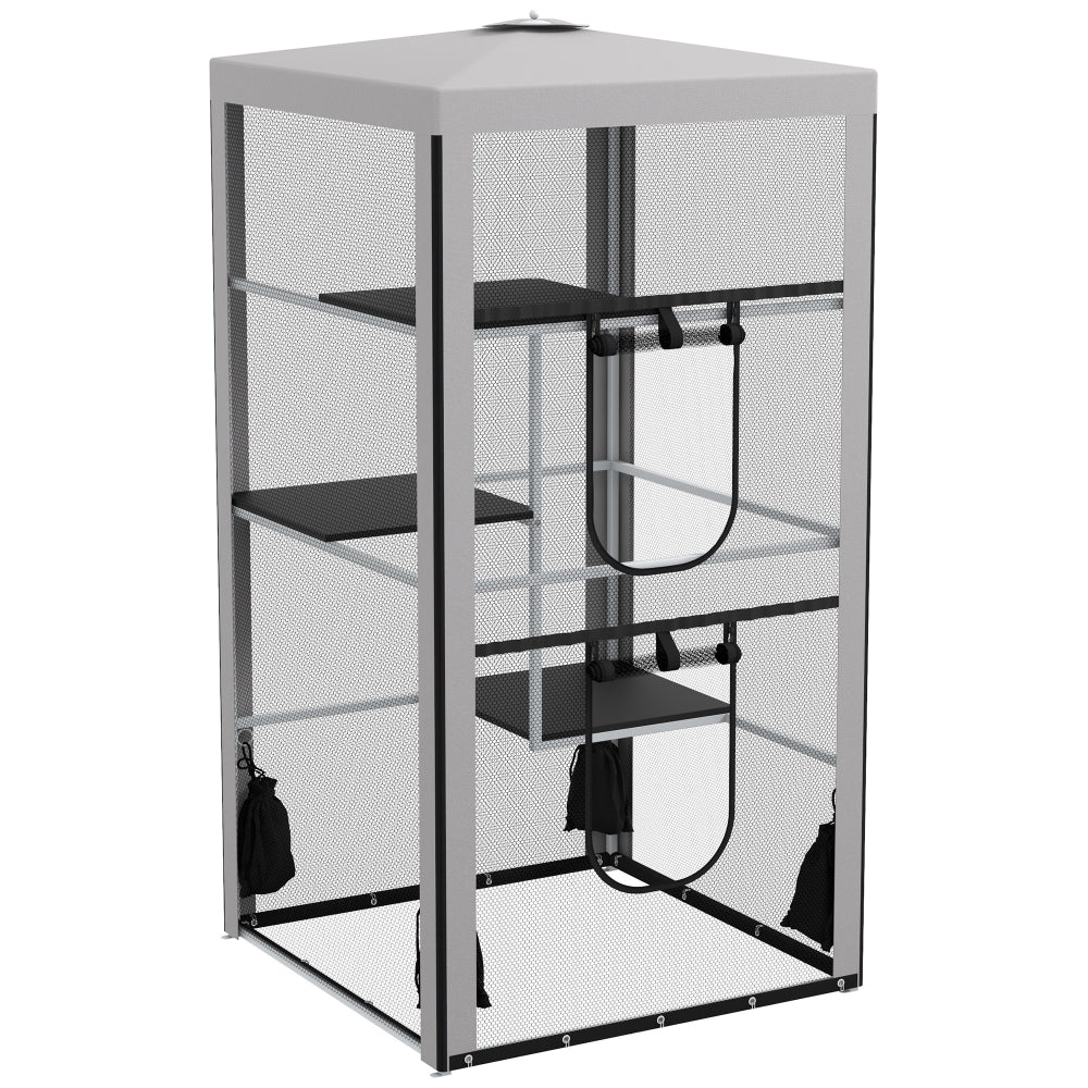 Cat House Cat House Kitten Enclosure Mesh Playpen Steel Frame