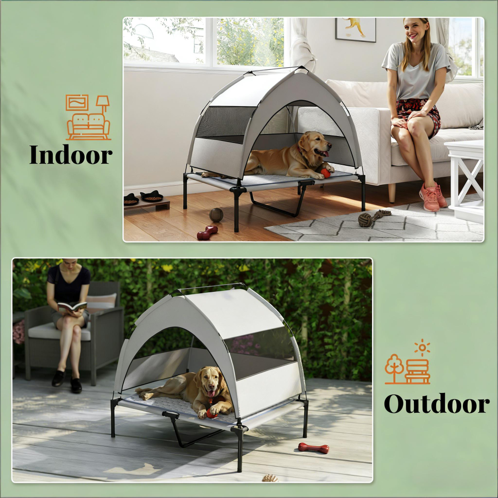 Pet Cot with Pad,Elevated Portable Dog Cot