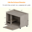 Gray Cat Litter Box Enclosure,Hidden Litter Box Furniture with top side fence,Wooden Pet House Side End Table, Storage Cabinet Bench for Living Room,,Bedroom, Fit Most of Litter Box