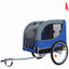 Large Folding Bike Trailer for Dogs – 66LB Capacity All-Terrain Pet Carrier, Durable Steel Frame for Cycling, Jogging, Camping & Outdoor Adventures, Blue- Grey