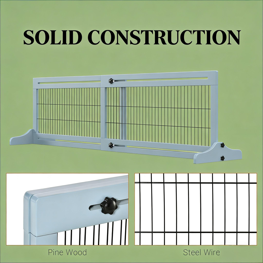 Pet Gate,Wooden Pet Gate,Freestanding Pet Gate for Your Home