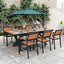 U_Style Experience Outdoor Dining Freedom with a Flexible Set Including Six Chairs and a Table that Extends from 62.9 to 82.6 Inches for Personalized Arrangements