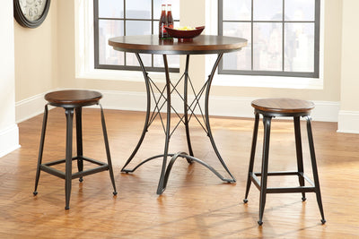 Adele - 3 Piece Dining Set With Round Counter Table - Dark Brown